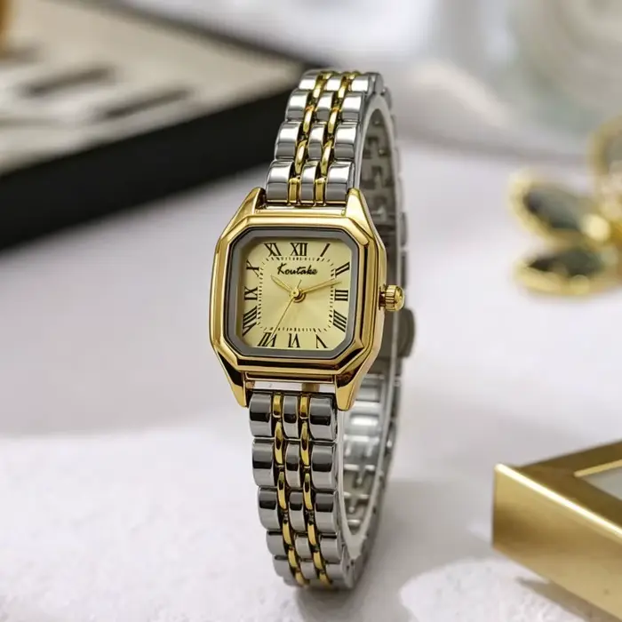 Montre carrée à cadran romain pour femme
