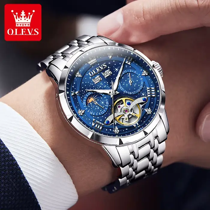 Montre mécanique automatique étanche pour homme