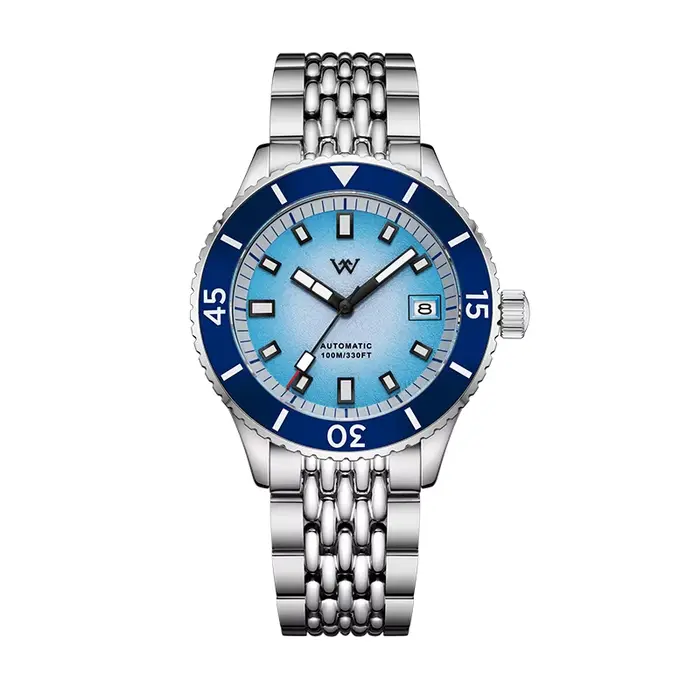 WM montre automatique mécanique plongeur montres hommes étincelle Grain dégradé cadran céramique lun
