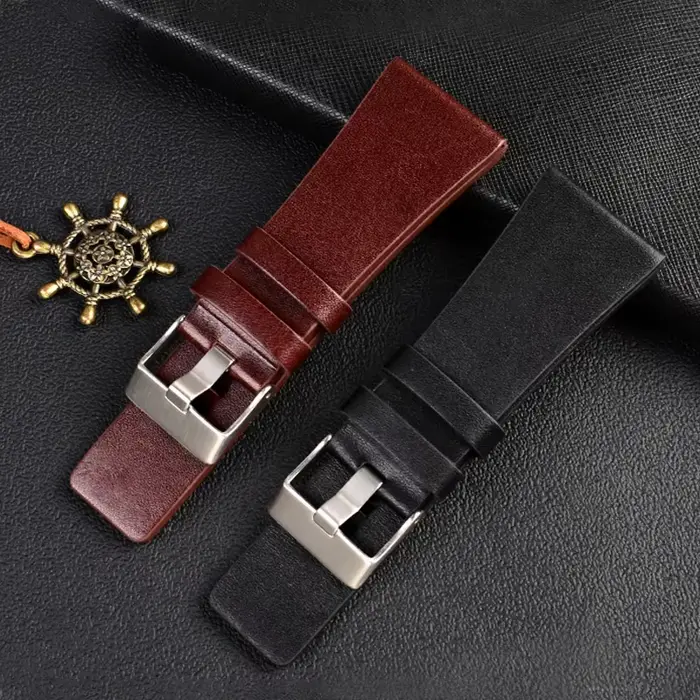 Grand Bracelet de montre en cuir pour hommes