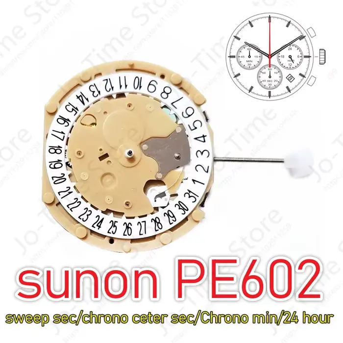 Montre à quartz Sunon PE602 - Chronographe à aiguille des secondes fluide