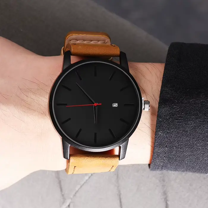 Montre de sport en cuir pour hommes