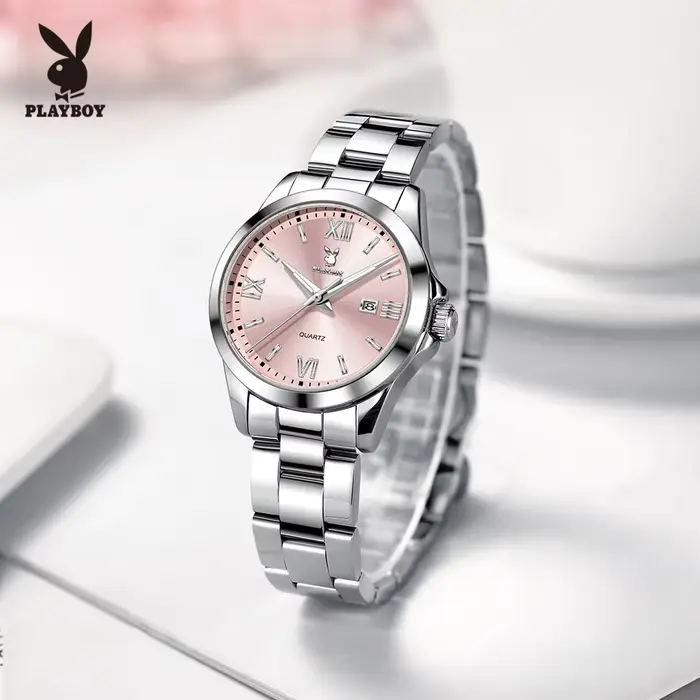 PLAYBOY – montre-bracelet à Quartz pour femmes, luxueuse et élégante, en acier inoxydable, étanche, 