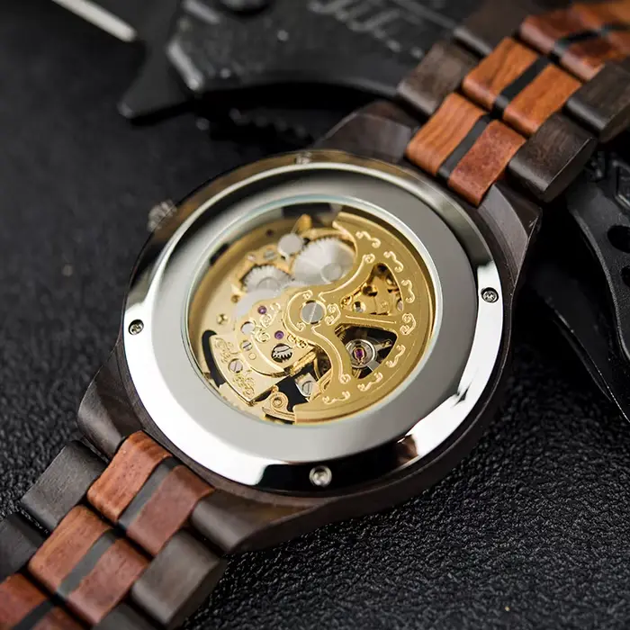 Montre mécanique homme DODO DEER en bois avec mouvement automatique pour cadeaux d'anniversaire et mariage occassions spéciales