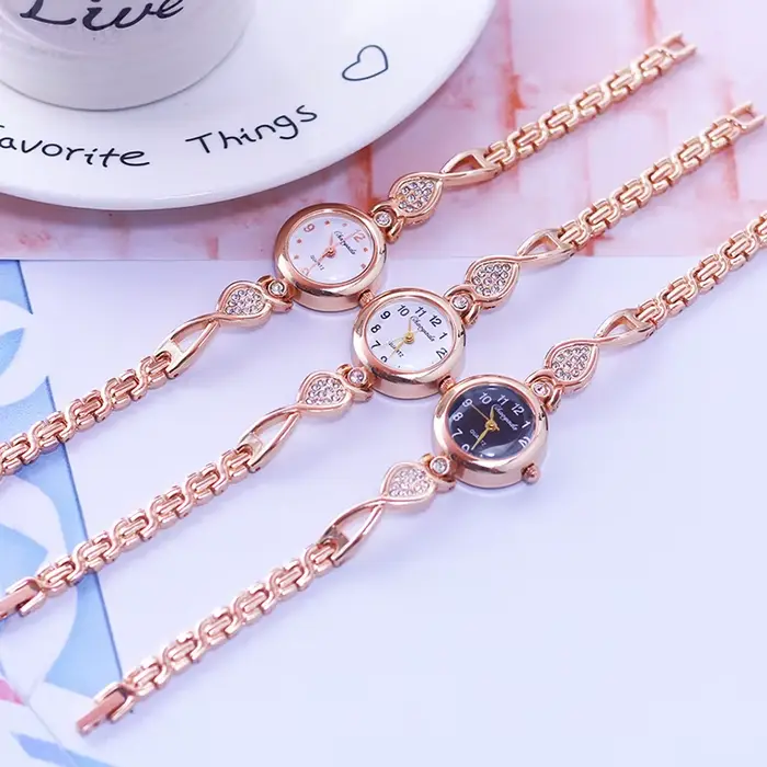 Montre à Quartz Diamant Luxe et Mode pour Jeunes Filles Occasions Spéciales Bracelet Acier Inoxydable