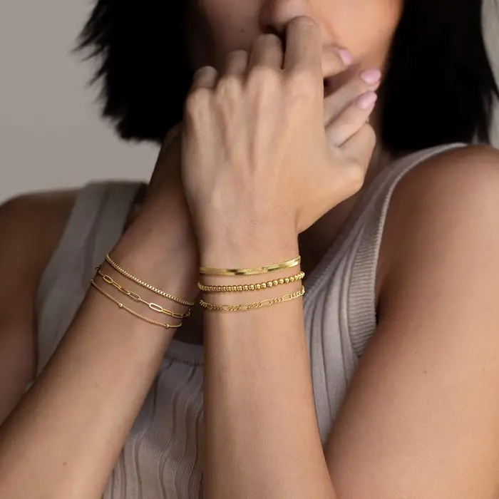 Ensemble de bijoux plaqués or 14 carats pour femme
