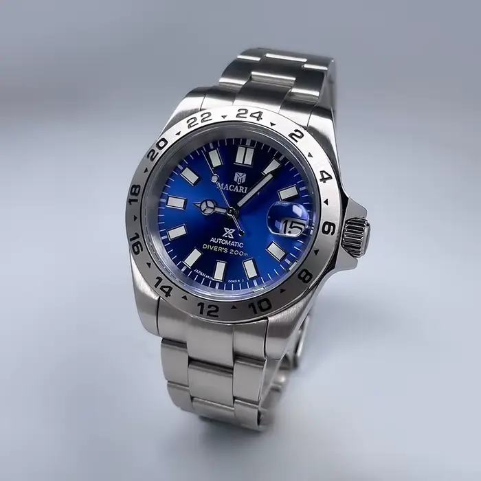 Montre automatique Macarlon DJ avec lunette numérique 39 mm