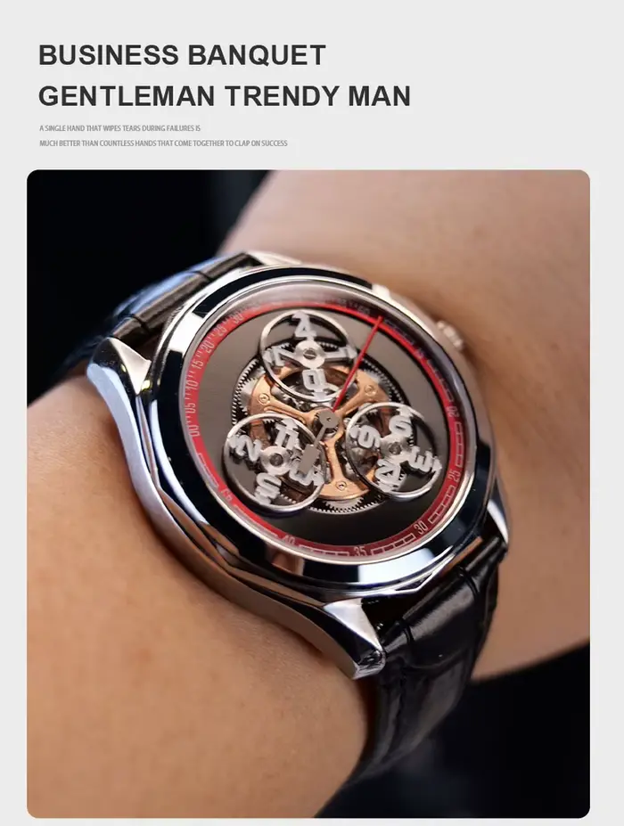 Montre mécanique LOBINNI pour homme édition limitée automatique avec cristal de saphir pour diverses occasions formelles et informelles