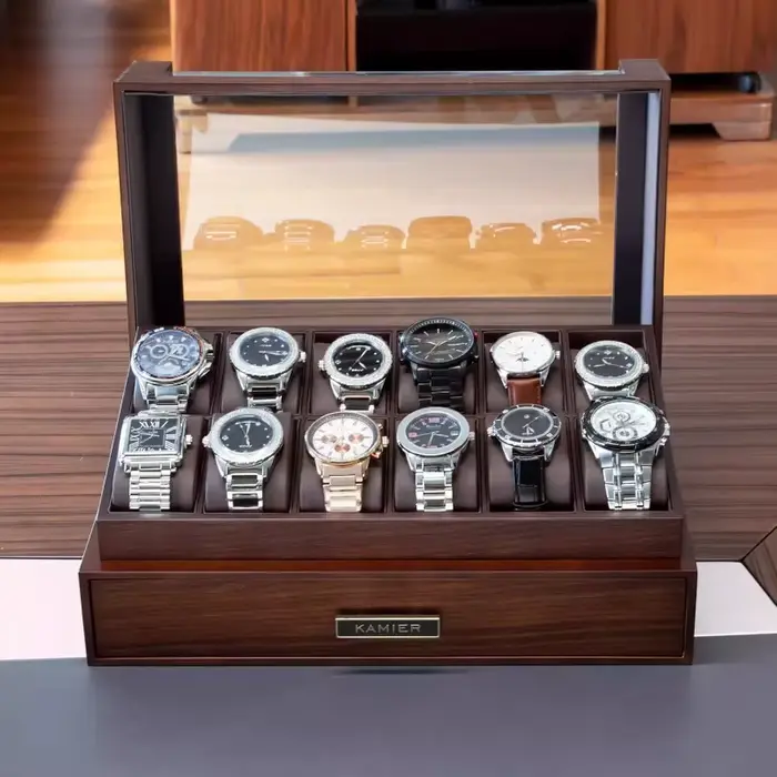 Boîte de rangement de montre en bois