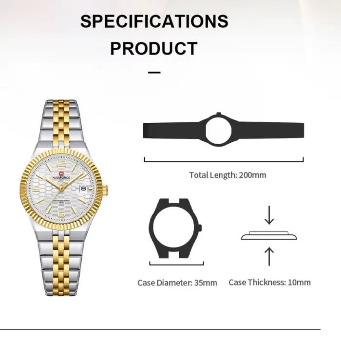 NAVIFORCE Nouvelle Montre Femme de Haute Qualité Étanche à Quartz pour Dames