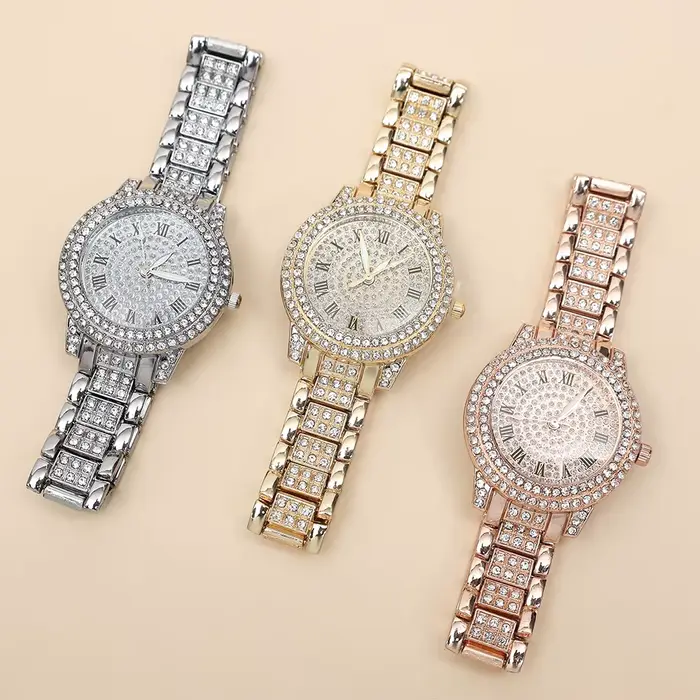 Brillant diamant montre de luxe femmes marque Quartz or Bracelet montres dames Zircon cristal haut élégant montre-Bracelet horloge cadeaux