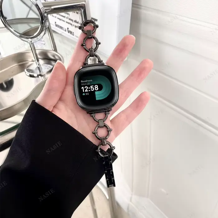 JOStrap-Bracelet de Luxe en Acier Inoxydable pour Fitbit Versa 2 3 4 Lite