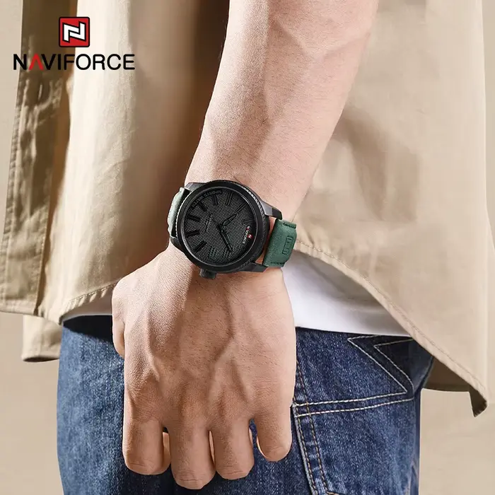 Montre Naviforce en alliage robuste et résistante à l'eau pour homme, sportive et décontractée pour diverses occasions et aventures