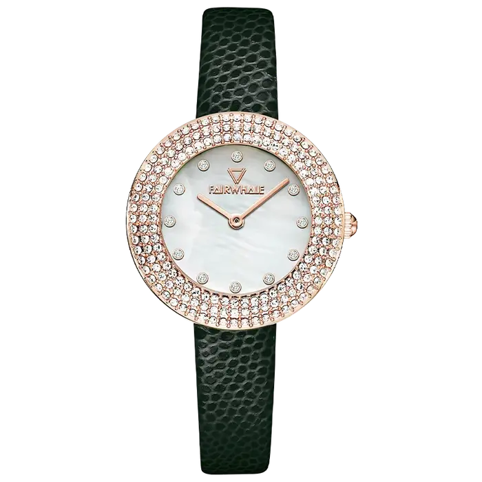 Montre à Quartz Entièrement en Diamant pour Femme Design de Bague Luxe Léger Étanche Occasions Spéciales