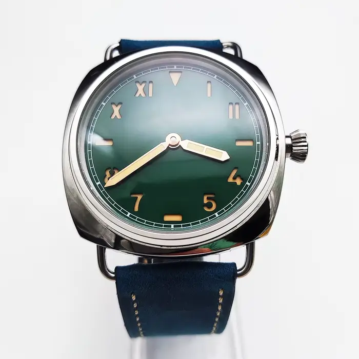 Montre mécanique manuelle en cuir pour homme