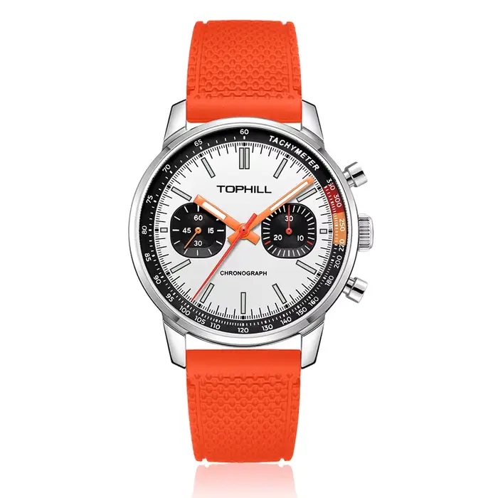 Montre mécanique TOPHILL Krasnochronographe édition limitée 1963 pour hommes, résistante à l'eau, avec mouvement SeaghydrST1901, bracelet en caoutchouc, pour occasions sportives et décontractées
