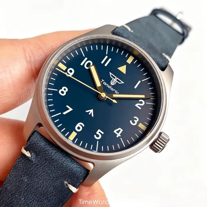 Montre de pilote chronographe Tandorio Titanium VH31 pour homme