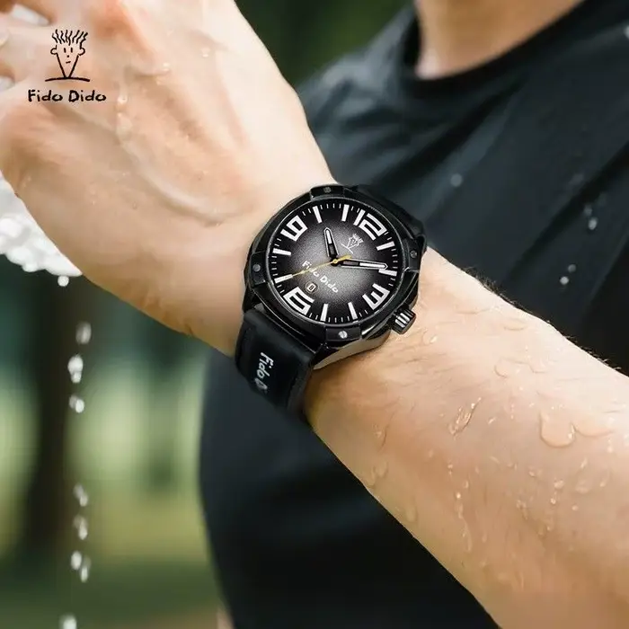 Montre à quartz vintage FIDO DIDO pour homme