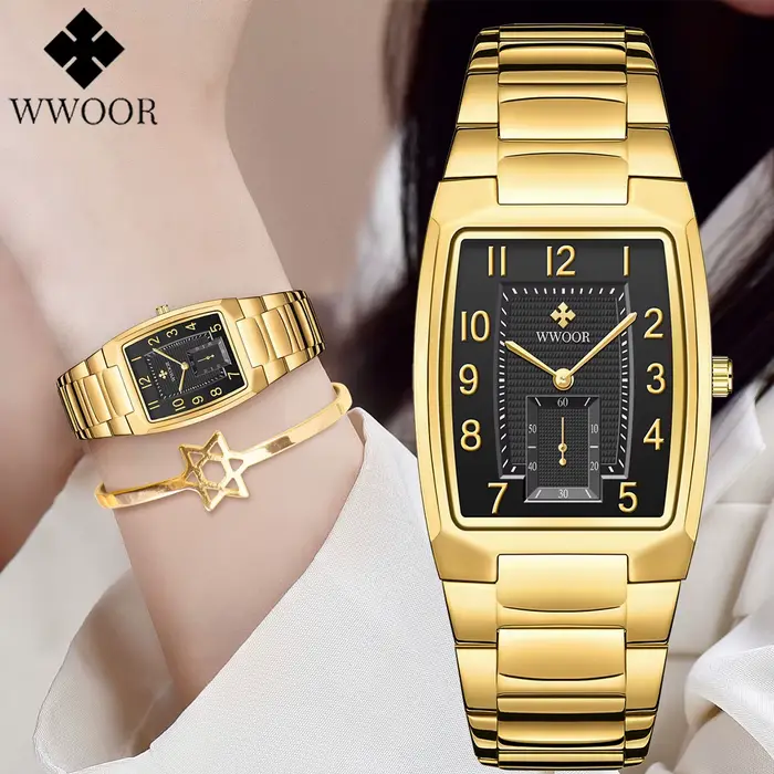 Montre à quartz en acier inoxydable étanche pour femme