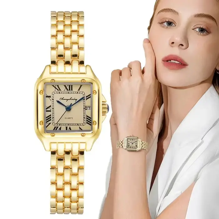 Montres à Quartz carrées de luxe pour femmes