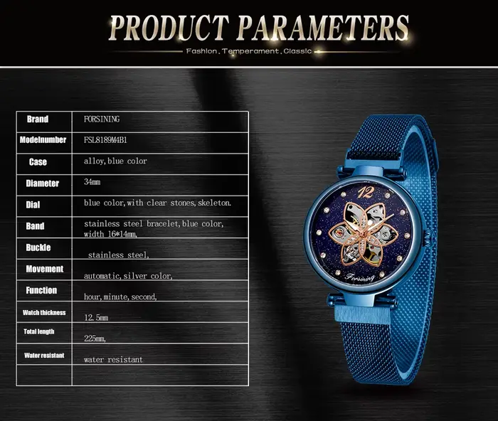Montre mécanique automatique FORSINING pour femme