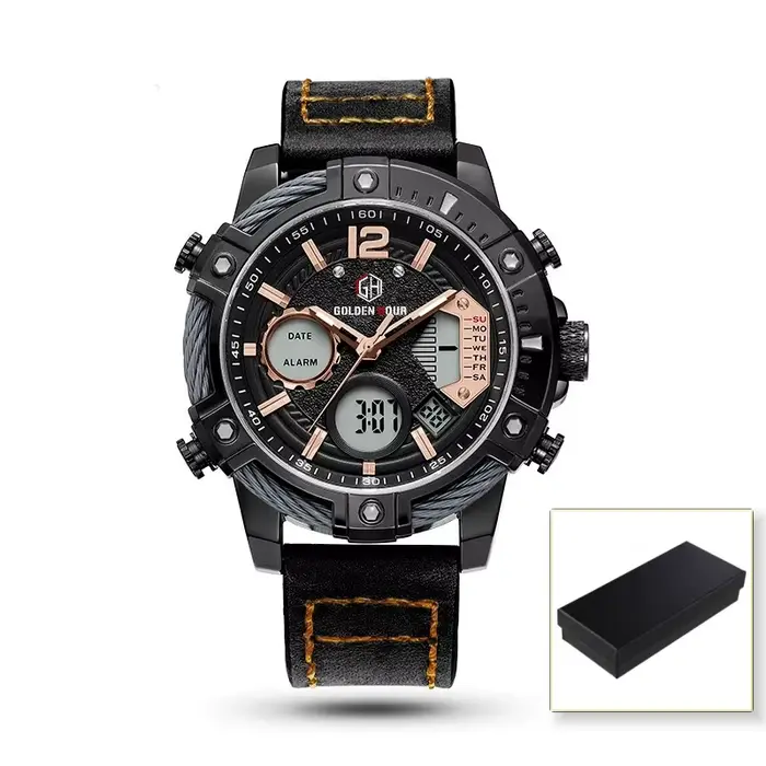 Nouvelle mode hommes montre double affichage militaire sport homme montre numérique LED calendrier l