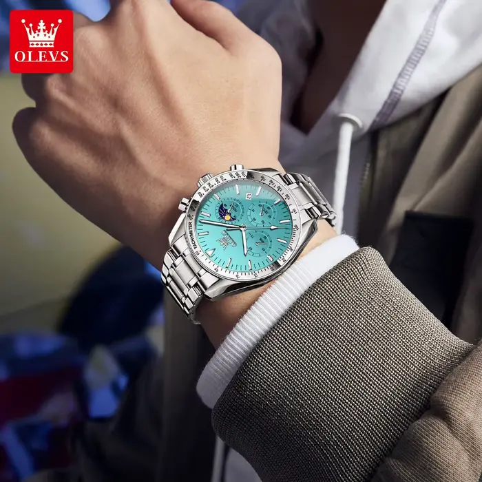 Montre à quartz OLEVS 3618 en promotion pour homme