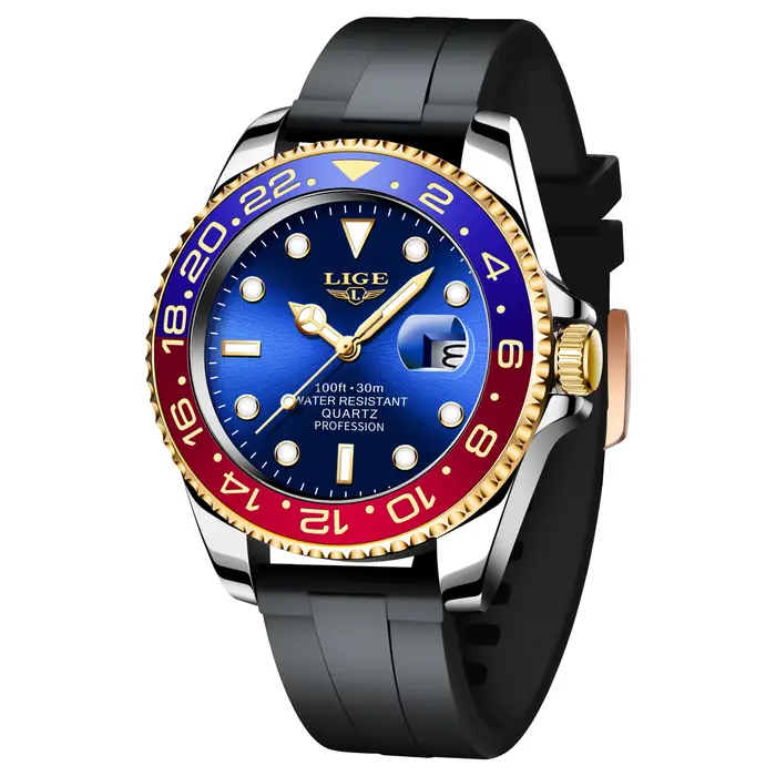 LIGE Nouvelles montres de luxe pour couple, montres à quartz, étanches 30M, montre en acier inoxydab