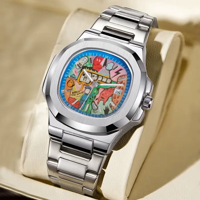 Montre-bracelet pour homme de haute qualité peinte à la main