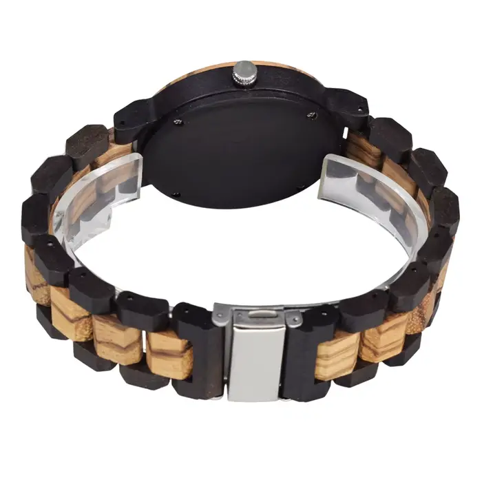 Montre rétro en bois naturel vendange homme avec mouvement quartz précision cadre rond bois robuste pour usage quotidien et cadeaux