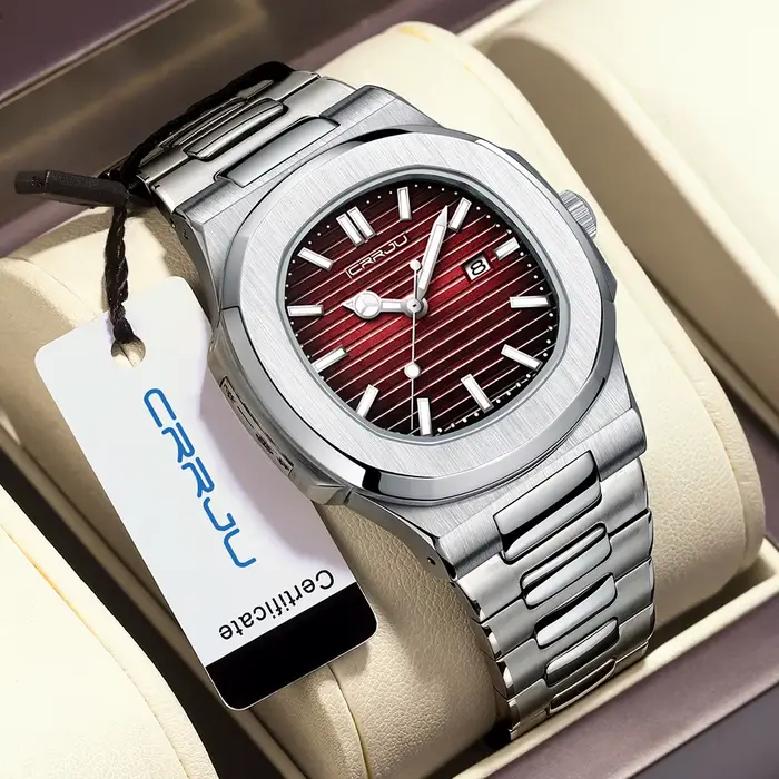 Montre CRRJU Quartz Homme Résistante à L'Eau Élégante Pour Activités Extérieures Occasions Spéciales