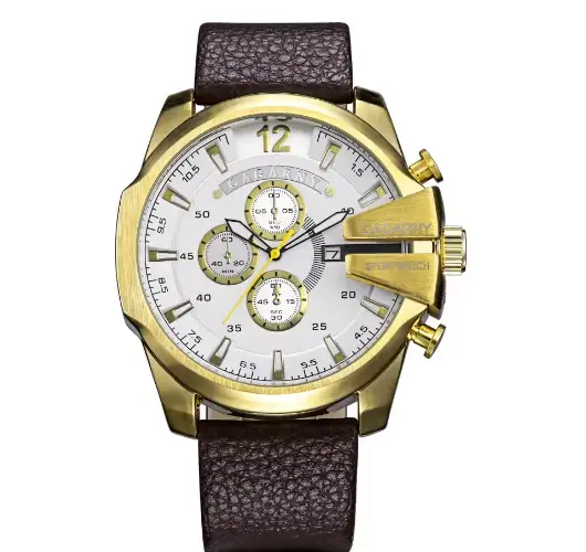 Cagarny – montre à Quartz militaire pour hommes, bracelet en cuir, sport, nouveau
