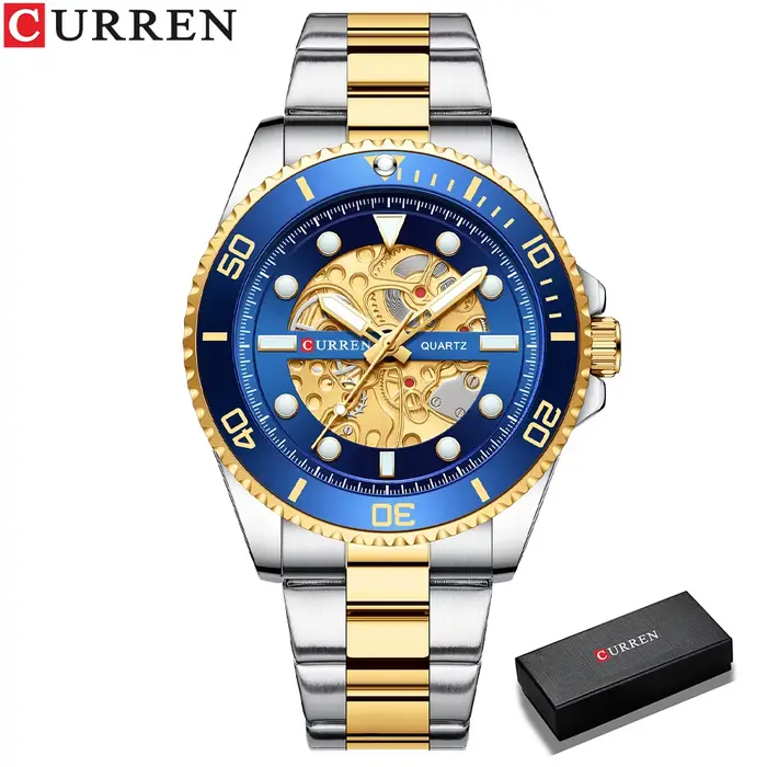 CURREN montres imité conception mécanique horloge à Quartz hommes bracelet en acier inoxydable montr