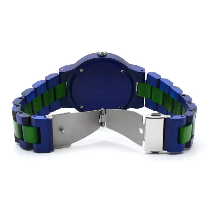 Montre bracelet homme en bois style quotidien tendance cadran rond double affichage heure occassions spéciales