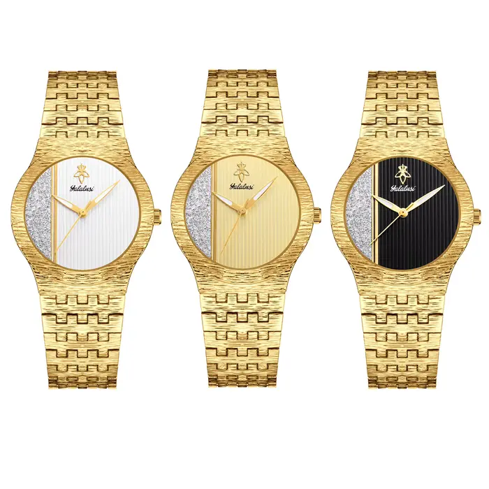 Montre à quartz de luxe pour femme YaLaLuSi avec strass