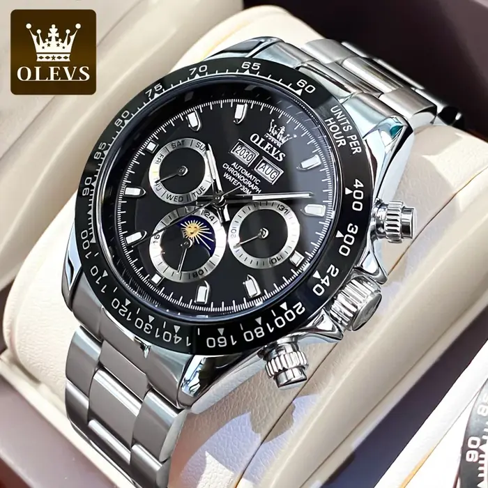 OLEVS montre mécanique automatique pour hommes TOP marque originale en acier inoxydable lumineux étanche Date homme montre-bracelet ensemble de luxe