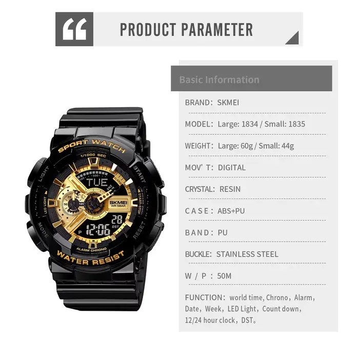 SKMEI heure mondiale lumière LED montres électroniques numériques pour hommes femmes sport montre à Quartz étanche