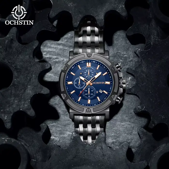 Montre à quartz chronographe pour homme