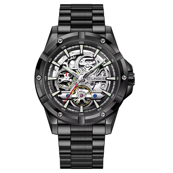 Montre automatique homme style fashion casual acier inoxydable résistante à l'eau occassions professionnelles et décontractées