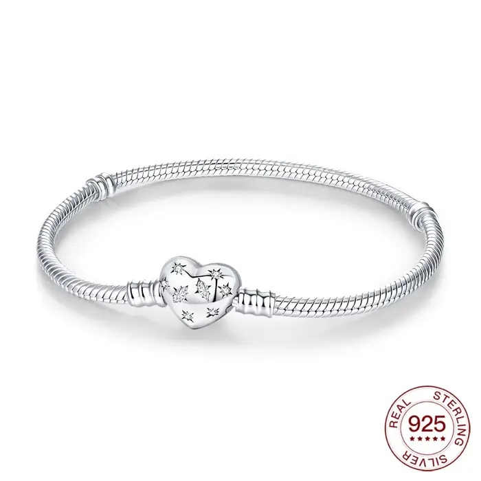 Bracelet en argent Sterling 925, amour, breloque originale, perles, bijoux à bricoler soi-même, cade