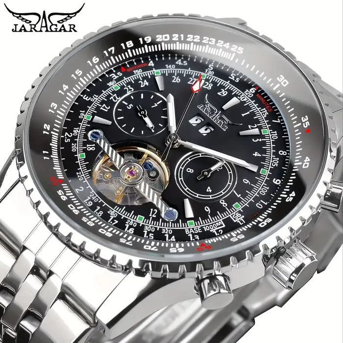 JARAGAR 034 montre à grand cadran pour hommes pilote militaire Date mois affaires multifonction auto