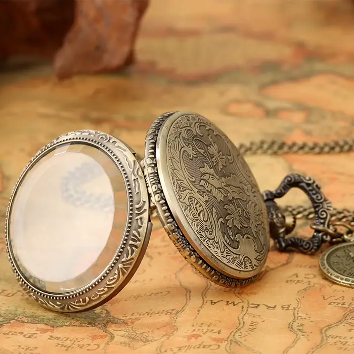 Colorful Pocket Watch Roman Numeral Dial Display Quartz with Necklace Chain Leisure Pendant Gift Luxury Clock Exquisite Relogios