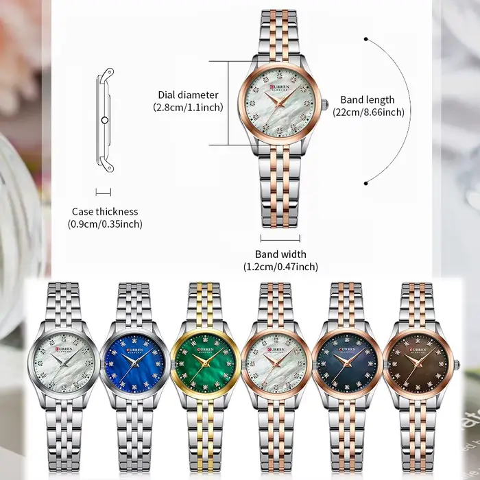 Montre CURREN pour femme avec bracelet en acier inoxydable bicolore