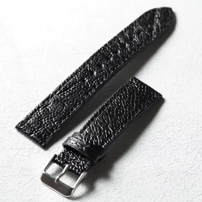 Bracelet de montre en cuir véritable de pied d'autruche fait à la main