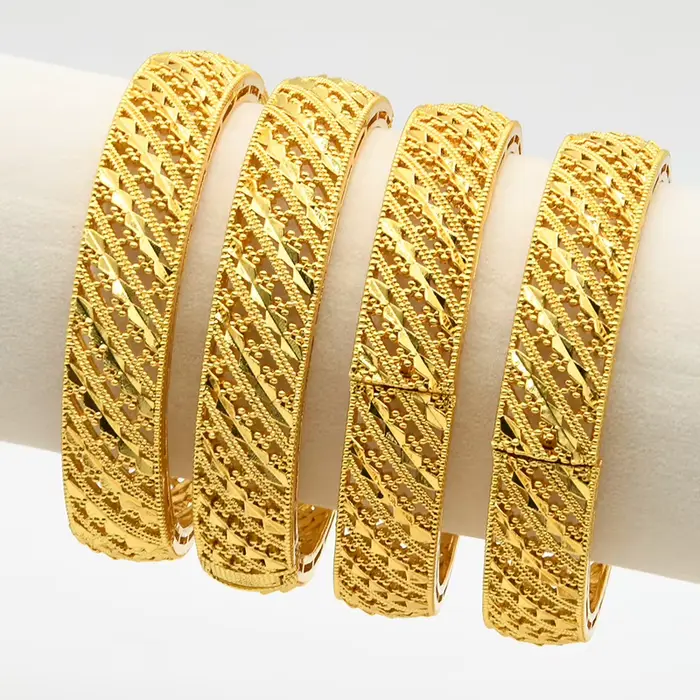 Bracelets rigides plaqués or de dubaï pour femmes