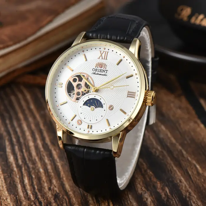 118A Store Orient Mechanical Unisex Automatic World Time Full Function Leather Strap Water Resistant Shockproof Star Series