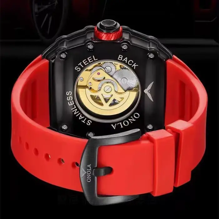 ONOLA montre pour hommes Double Tourbillon évider étanche lumineux entièrement automatique mécanique