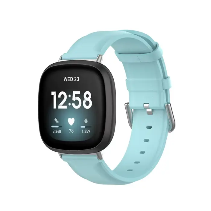 Bracelet de montre en cuir véritable pour Fitbit Versa 2 3 4