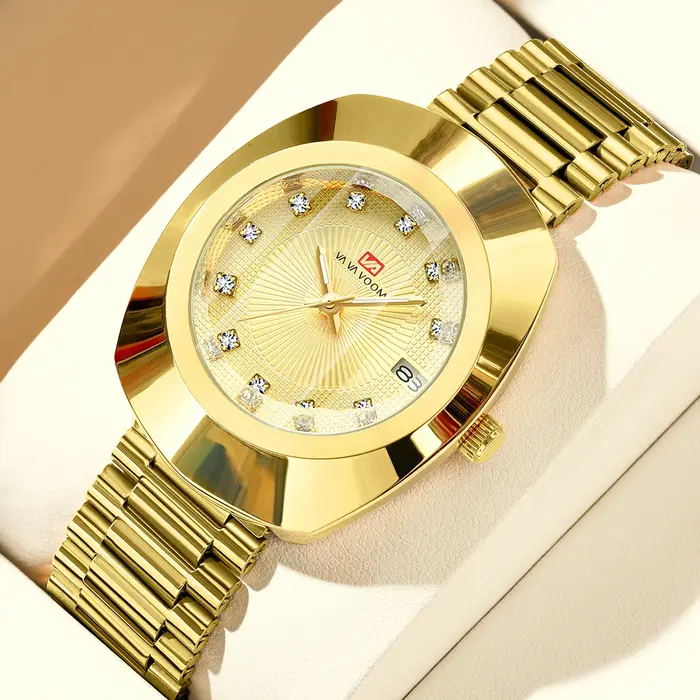 VA VA VOOM-Montre elliptique en acier inoxydable pour homme