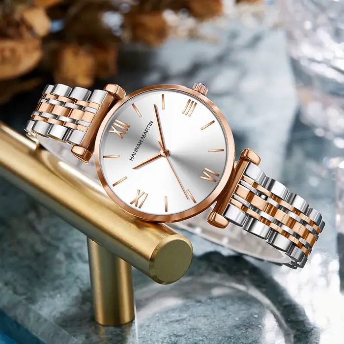 2024 nouvelle montre de loisirs pour femmes Top marque Hanna Martin mouvement japonais en acier inoxydable mode échelle